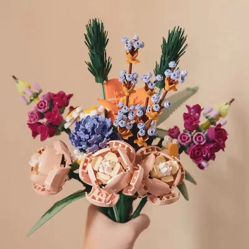 Creative 8-Bouquet Set: Eternal Roses, Orchids & Succulents for Kids