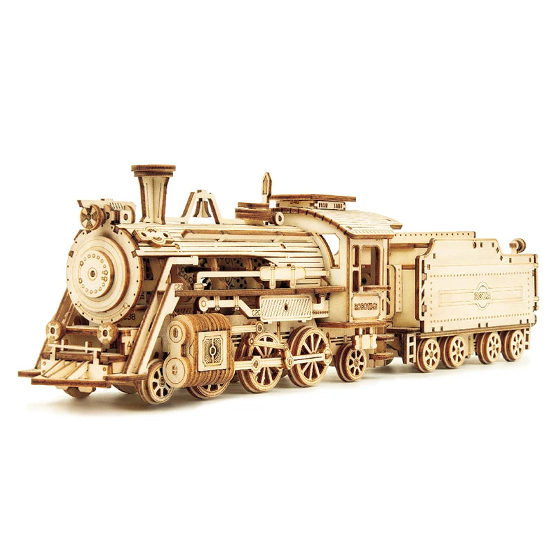 Robotime 3D Wooden Puzzle Kits - Steam Train, Jeep & Truck Models