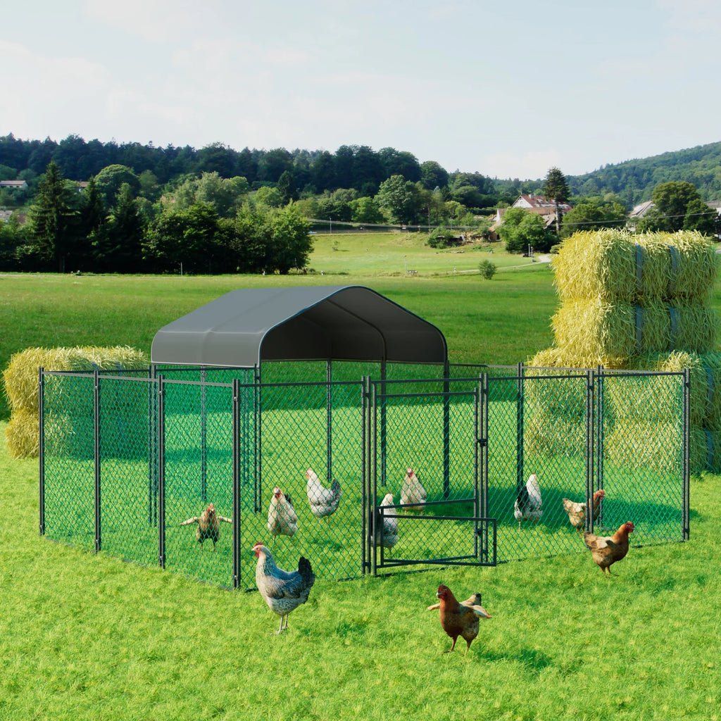 Heavy Duty Large Chicken Coop with Walk-In Design & Waterproof Cover