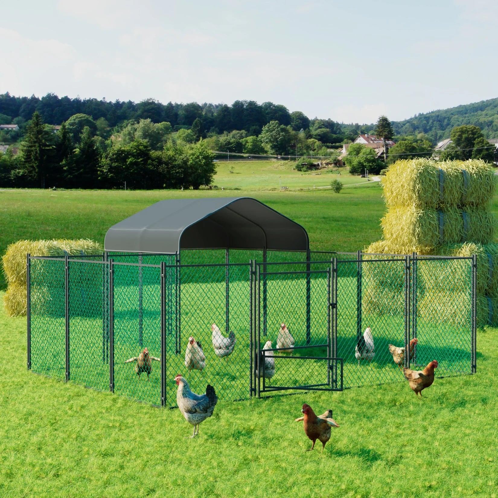 Heavy Duty Large Chicken Coop with Walk-In Design & Waterproof Cover