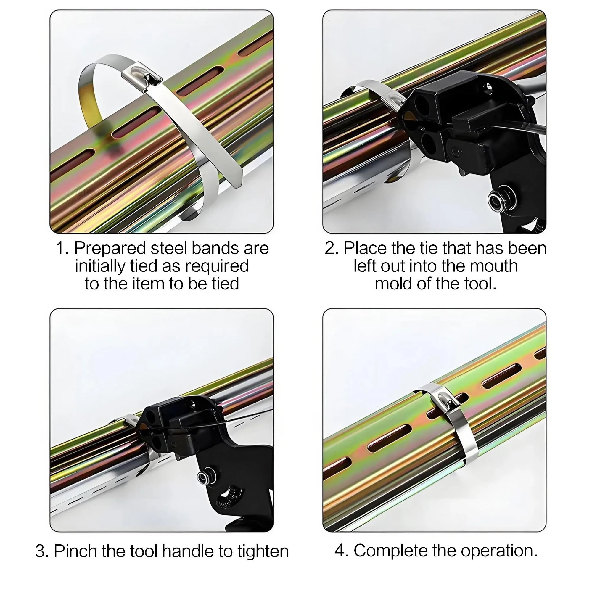 Stainless Steel Cable Tie Tensioner with Built-In Cutter