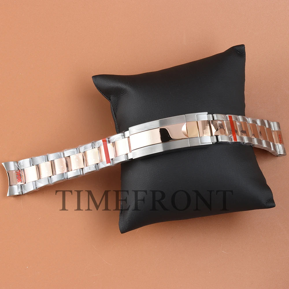 Stylish 20mm Stainless Steel Watchband - Rose Gold/Black/Gold