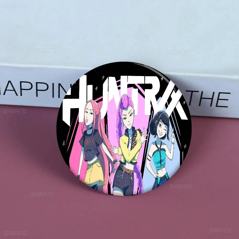 K-Pop Demon Hunters Anime Pin Button | Cute Cartoon Brooch Jewelry