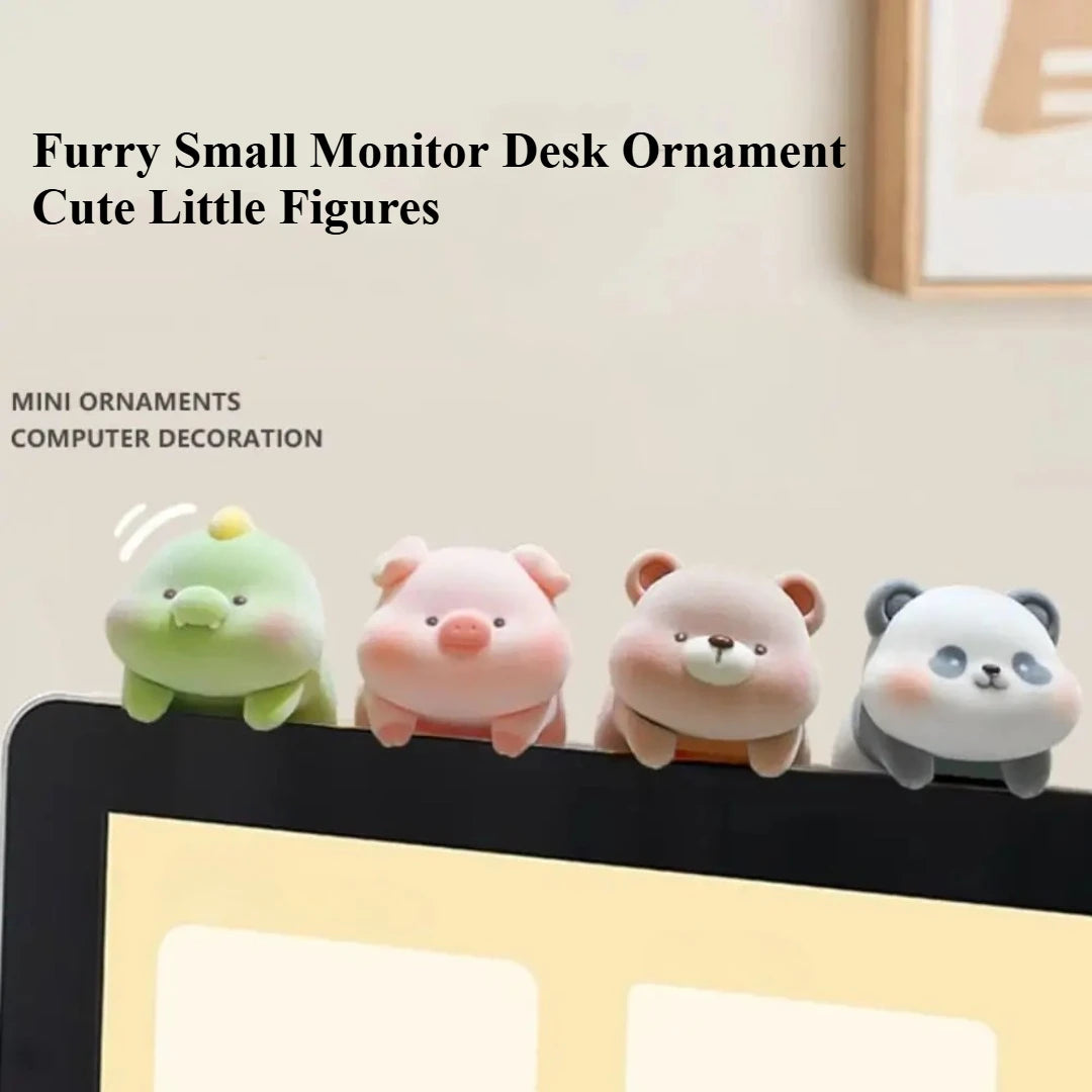 Cute Animal Computer Monitor Decor - Fun Desk Ornaments