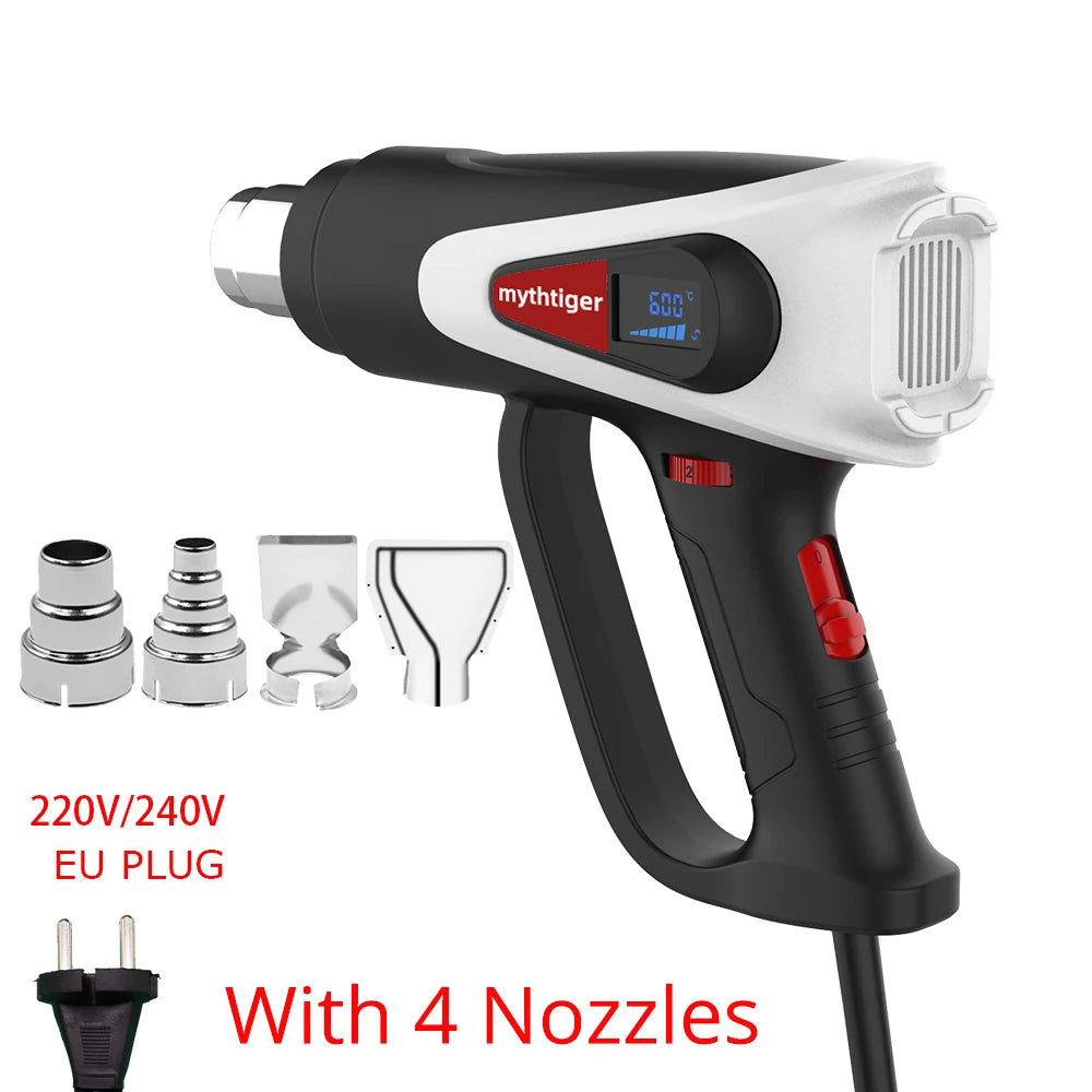 2000W Digital LCD Heat Gun - Industrial Hot Air Gun for DIY & Crafts