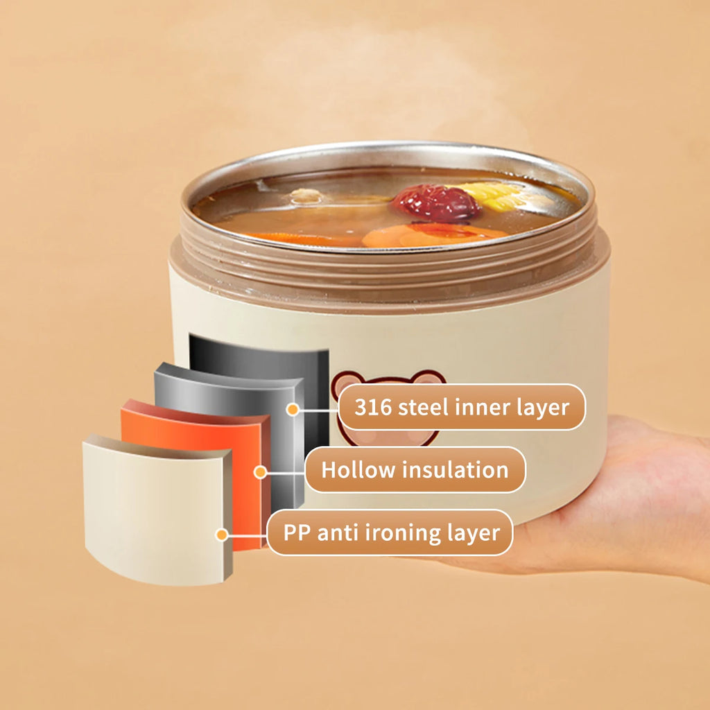 Double-Layer Insulated Stainless Steel Kids Bento Lunch Box