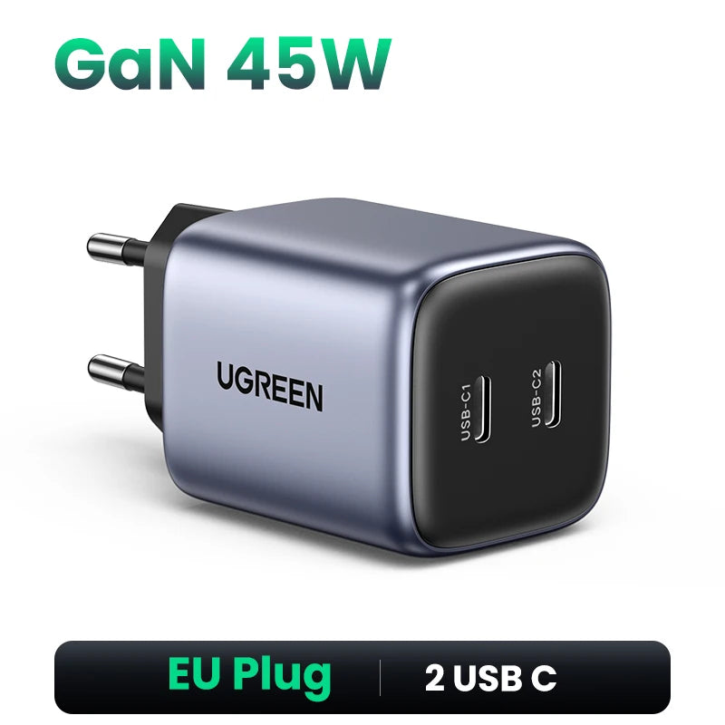 UGREEN 45W GaN USB-C Fast Charger - Power Up Your Devices Quickly!