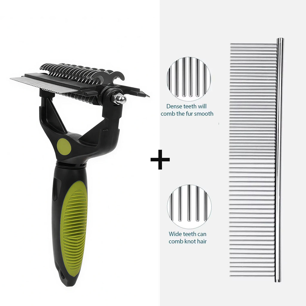 3-in-1 Pet Deshedding Brush & Fur Remover for Dogs and Cats
