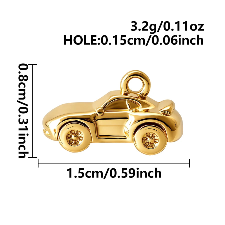 4pcs Funny Transportation Charms - Stainless Steel Pendants for DIY