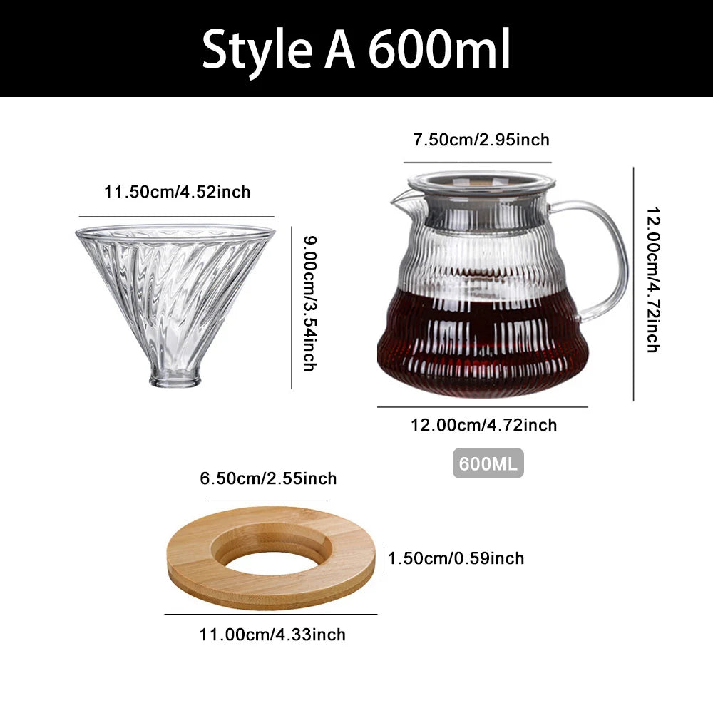 MYVIT Reusable 600ml Coffee Filter Cup Set - Hand Brew Perfection