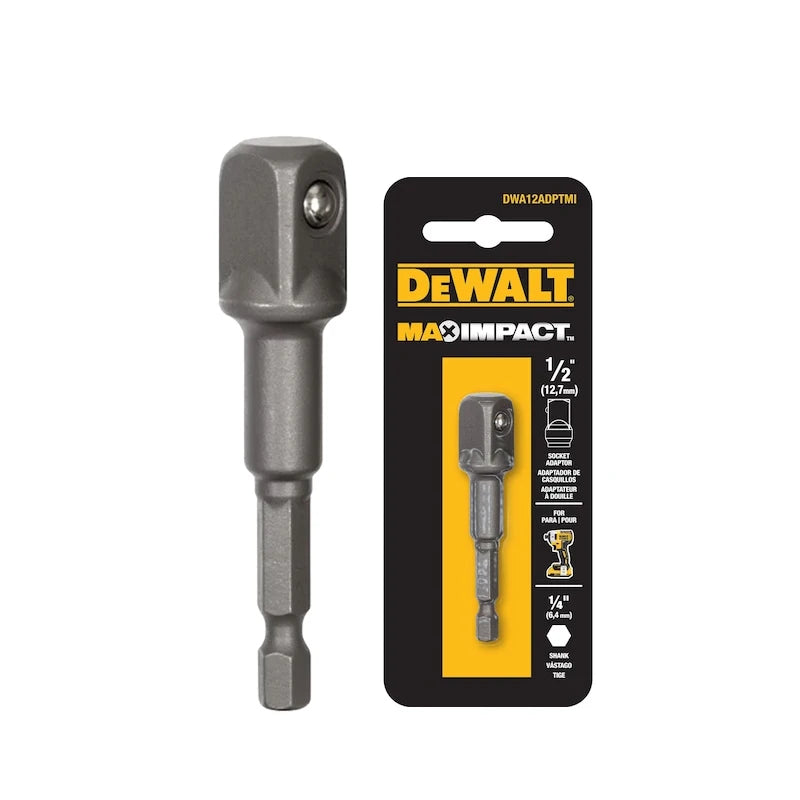 DEWALT 1/4" to 1/2" & 3/8" Square Adapter for Impact Drivers
