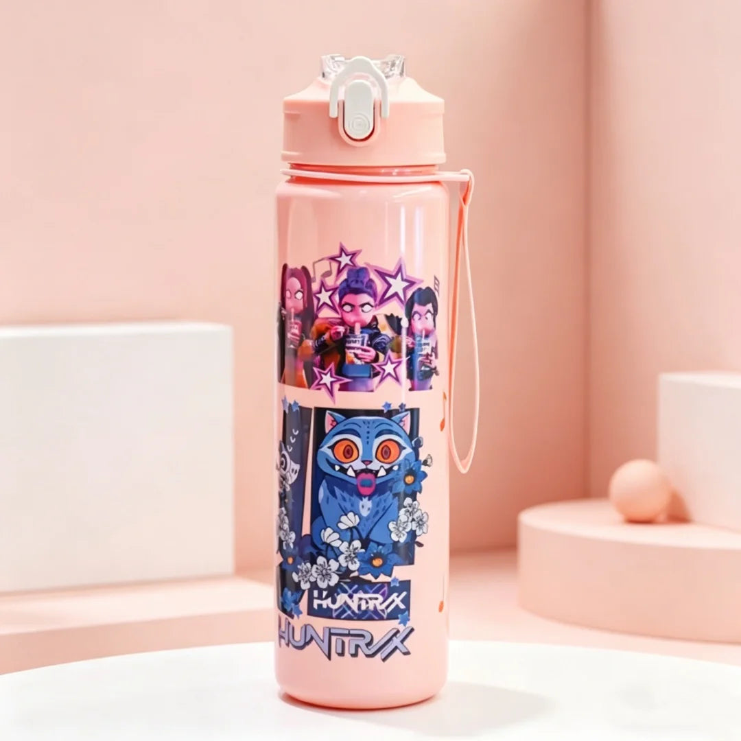 Fun 3D Printed Cartoon Water Bottle - Portable, Leakproof, 750ml