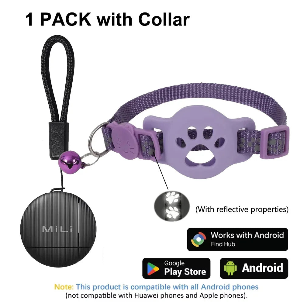 MiLi Pet Tracker Tag with Adjustable Cat Collar | GPS Locator