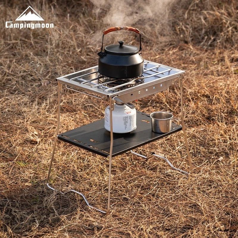 CAMPINGMOON G-38 Stainless Steel Outdoor Camping Table