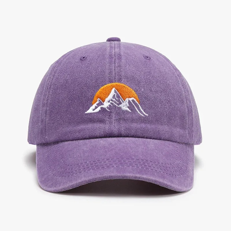Unisex Embroidered Sunset Baseball Cap - Adjustable Soft Trucker Hat