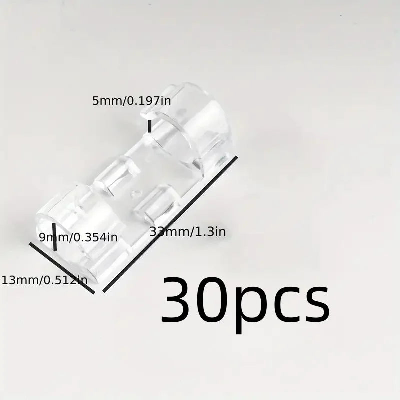 Clear Adhesive Cable Clips - Transparent Cord Organizers for Desk & Wall