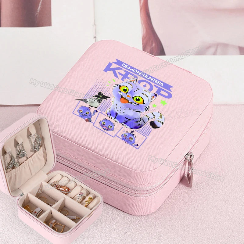 KPOP Jewelry Organizer Box - Stylish Travel Storage for Earrings & Necklaces