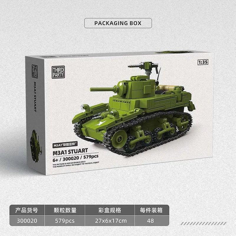 M3A1 Stuart Tank Building Blocks - Fun & Educational Car Toy