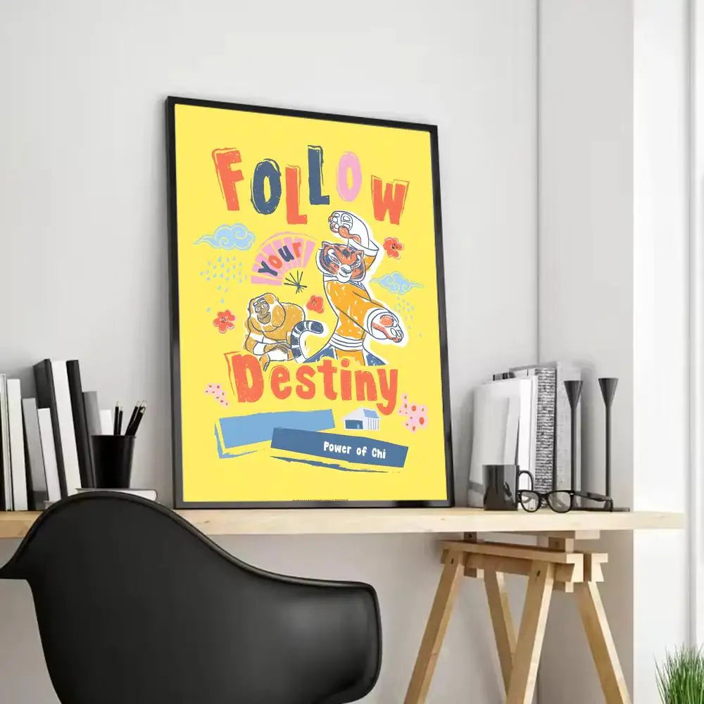 Kung Fu Panda Anime Poster - Waterproof Art for Home & Bar Decor