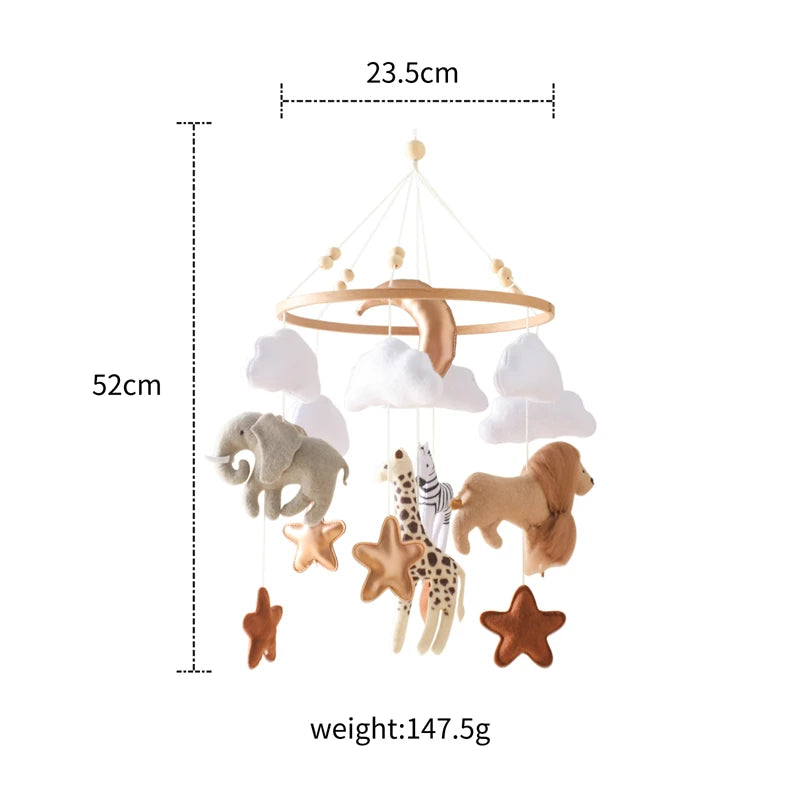 Soft Felt Hot Air Balloon Baby Crib Mobile - Colorful Wind Chime Toy