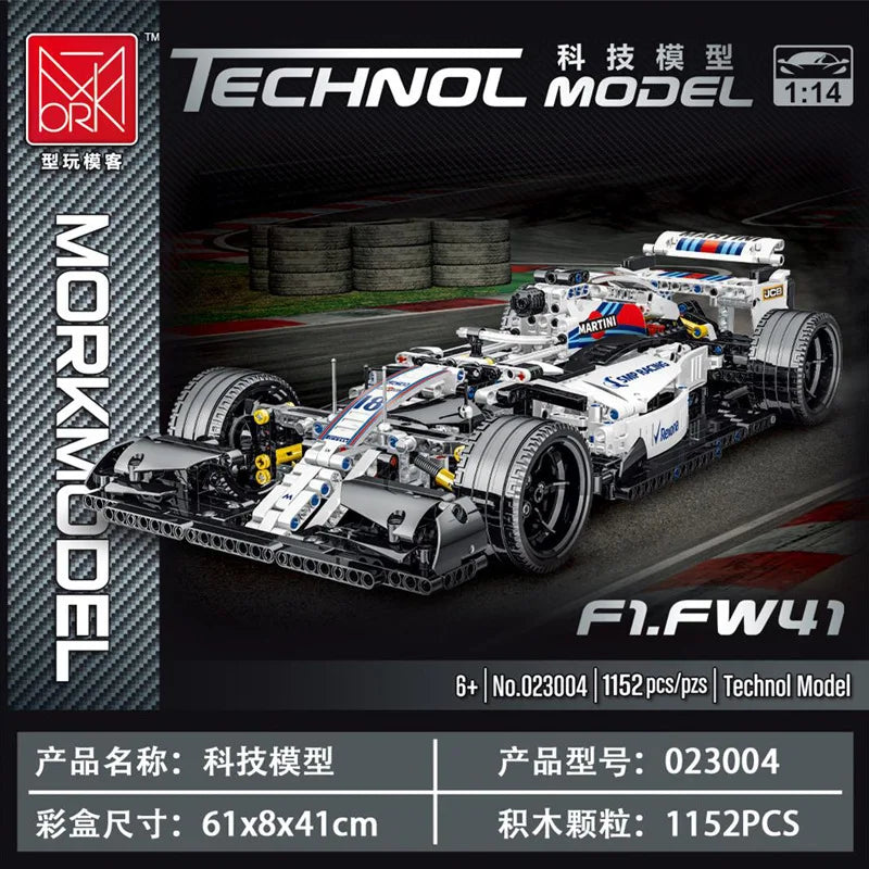 1152pcs F1 Building Blocks Sports Car Model Kit for Kids and Teens