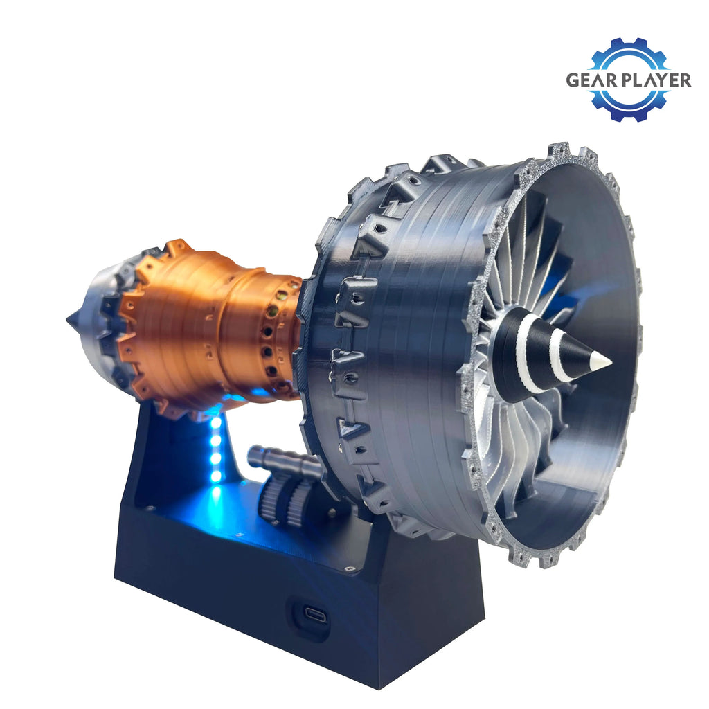 TR-900 Turbofan Engine Model Kit - DIY Aviation Toy with LED Lights