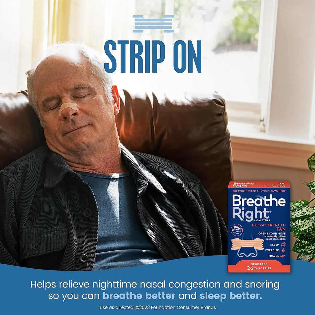Extra Strength Nasal Strips - Drug-Free Snoring Relief & Congestion Aid