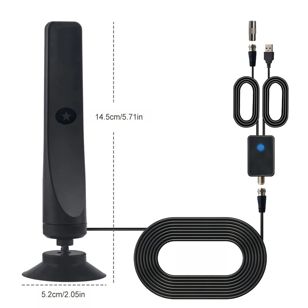 50 Miles Indoor HDTV Antenna with Signal Booster - 4K HD 1080P