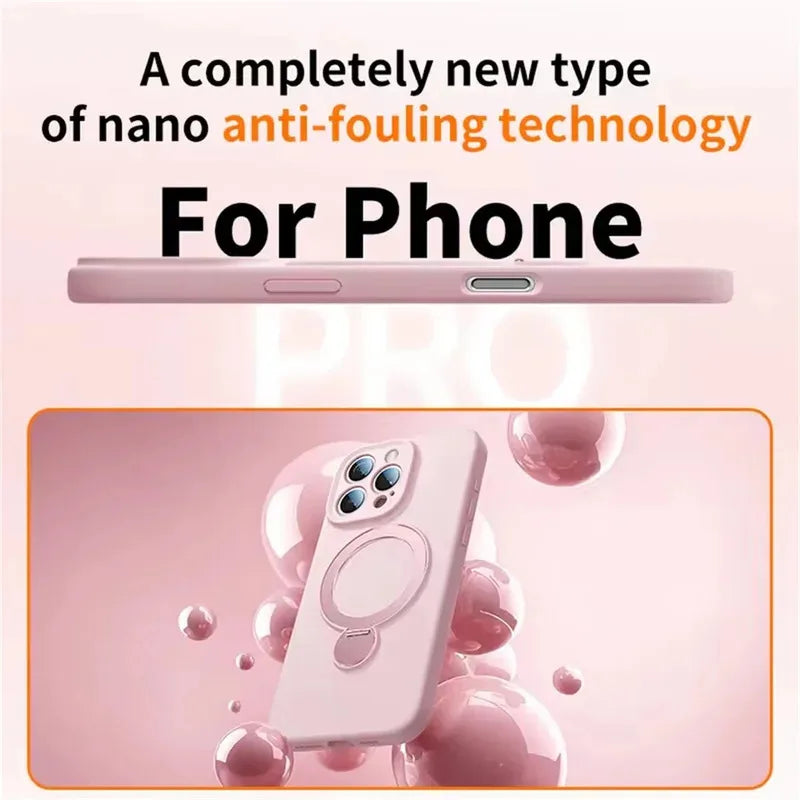 Magnetic Liquid Silicone Phone Case for iPhone 14/15/16/17 Pro Max
