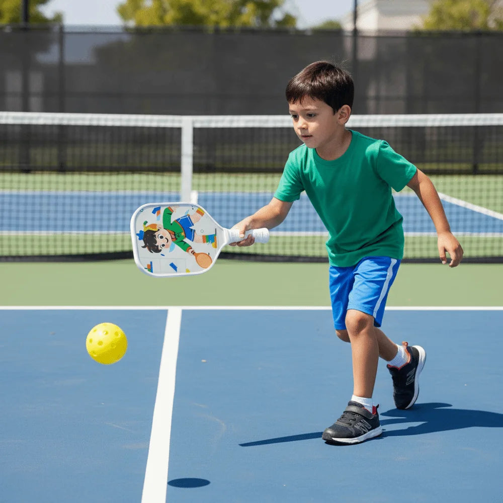 Kids' Cartoon Pickleball Set - Lightweight Rackets with Fun Design