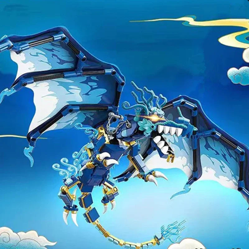 Flame Dragon Ninja Building Blocks - 2-in-1 Puzzle Game for Kids & Adults