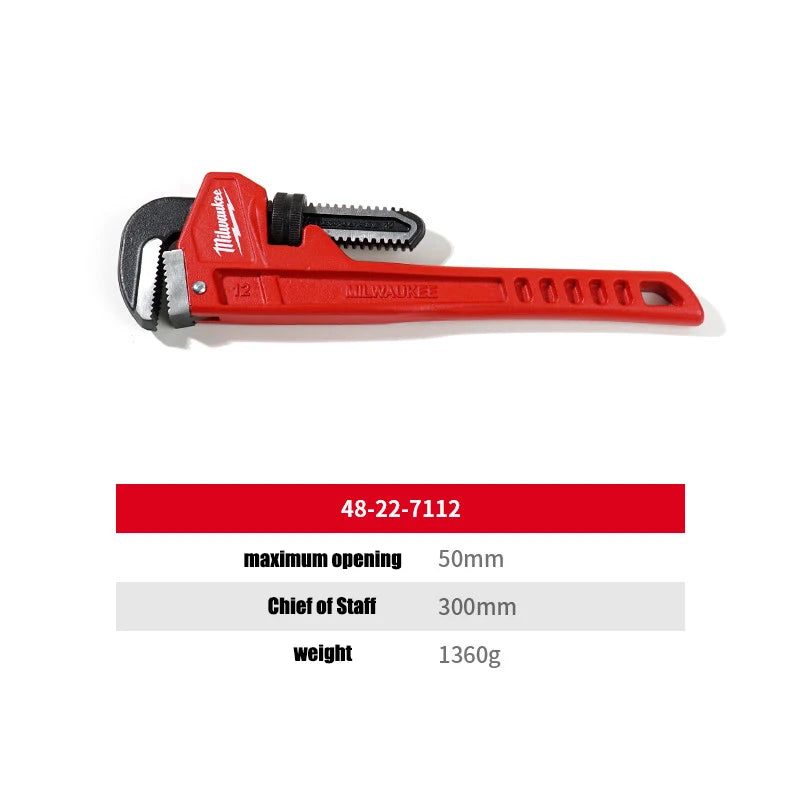 Milwaukee 6" Steel Pipe Wrench - Overbite Jaw for Pro Grip