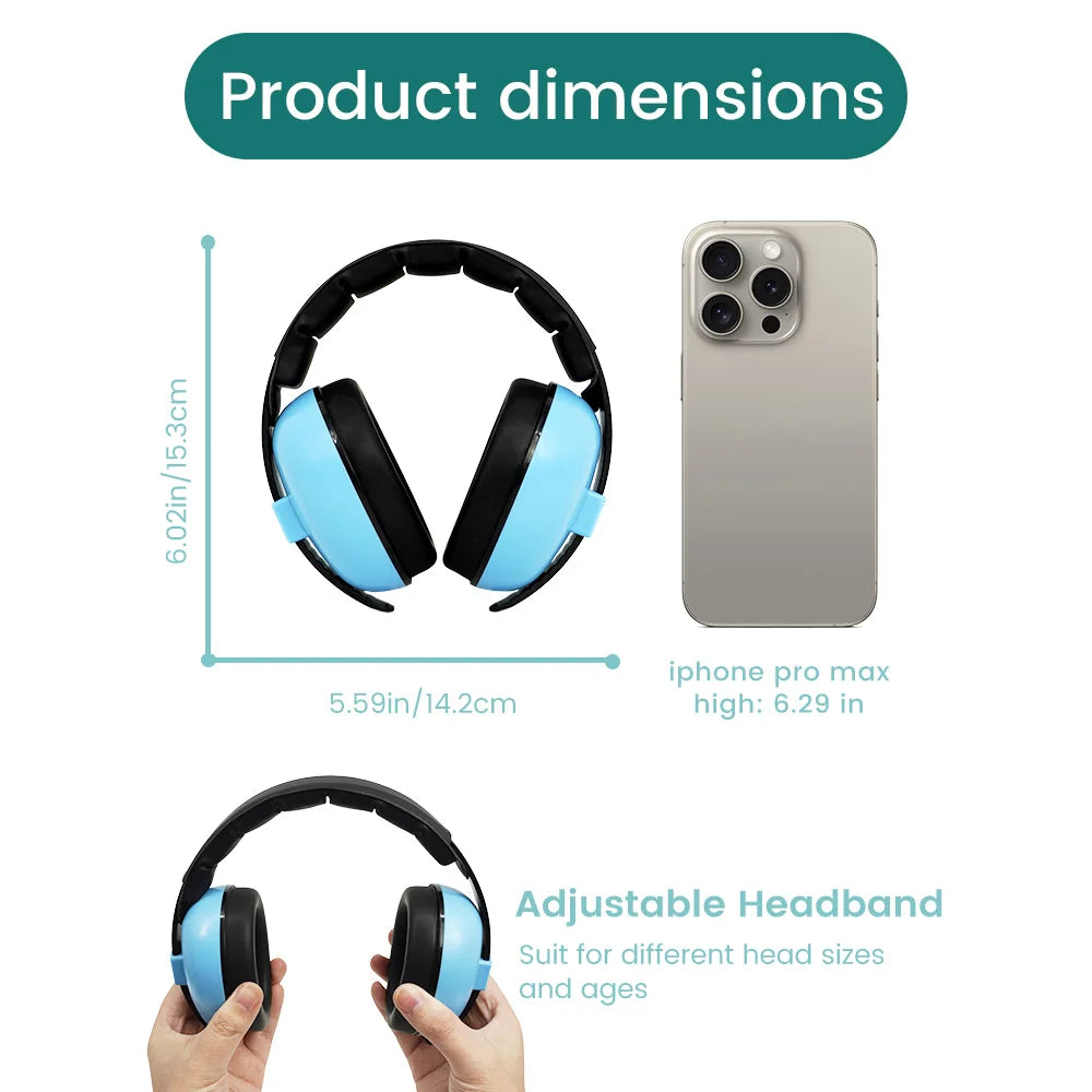 Noise Reduction Baby Ear Muffs with Adjustable Headband - Comfort & Protection
