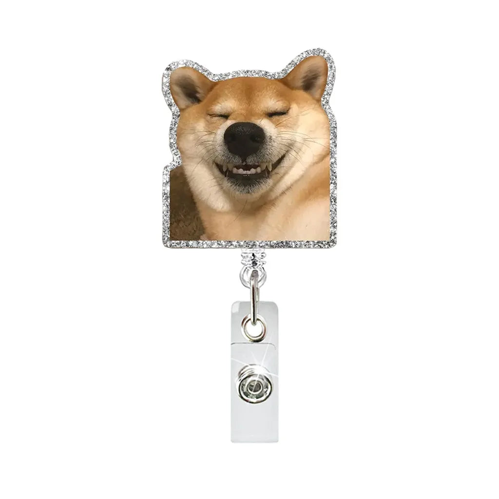 Cute Dog Retractable Badge Holder - Fun & Practical ID Reel