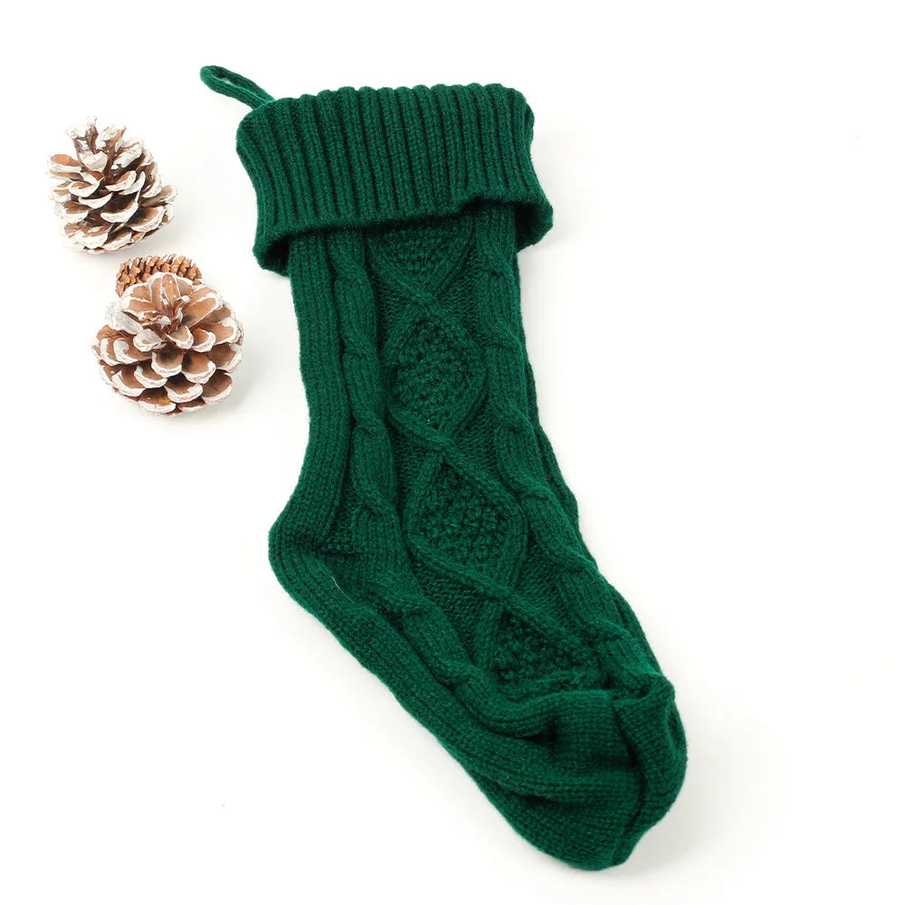 Cozy Knitted Christmas Stocking Gift Bag - Perfect Holiday Decor