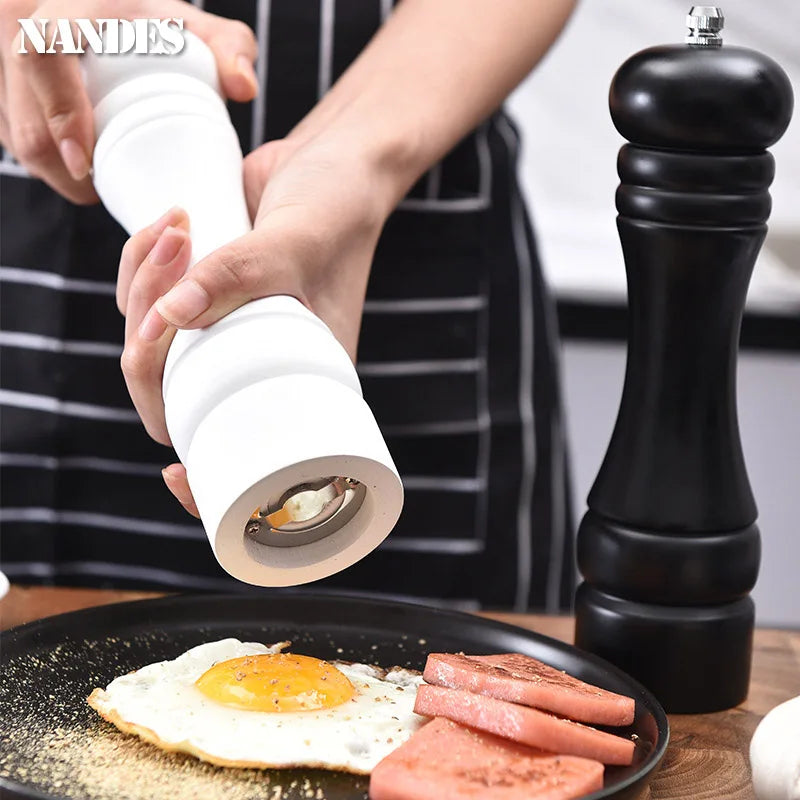 8-Inch Wooden Salt and Pepper Grinder – Adjustable Ceramic Mill