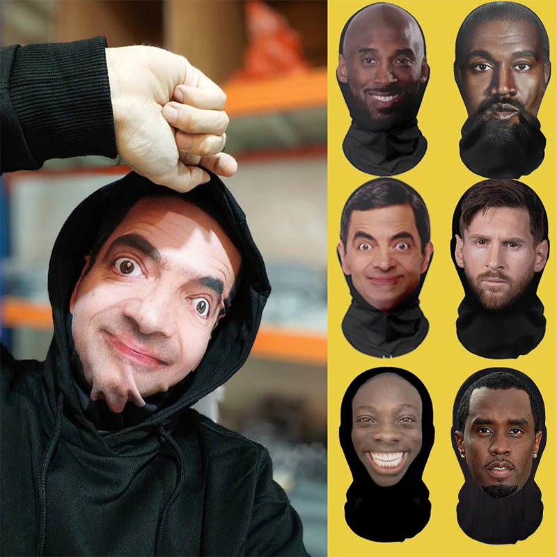 Funny 3D Printed Full Face Mask - Celebrity Costume Balaclava