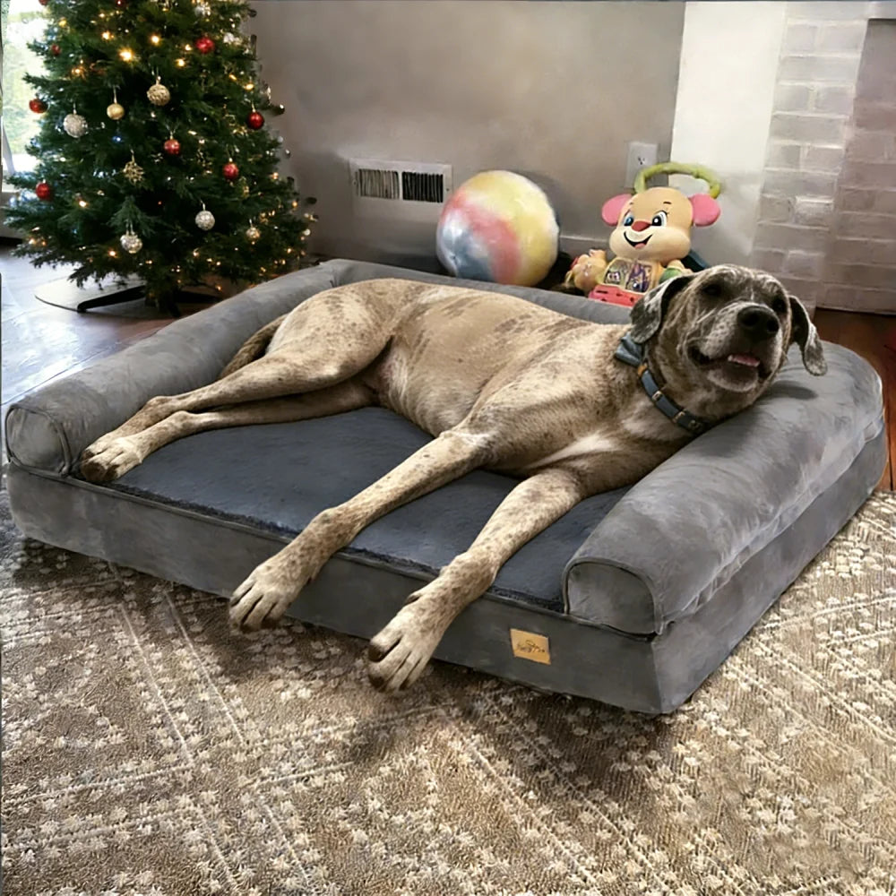 XXL Calming Dog Bed - Orthopedic Memory Foam & Waterproof Cover