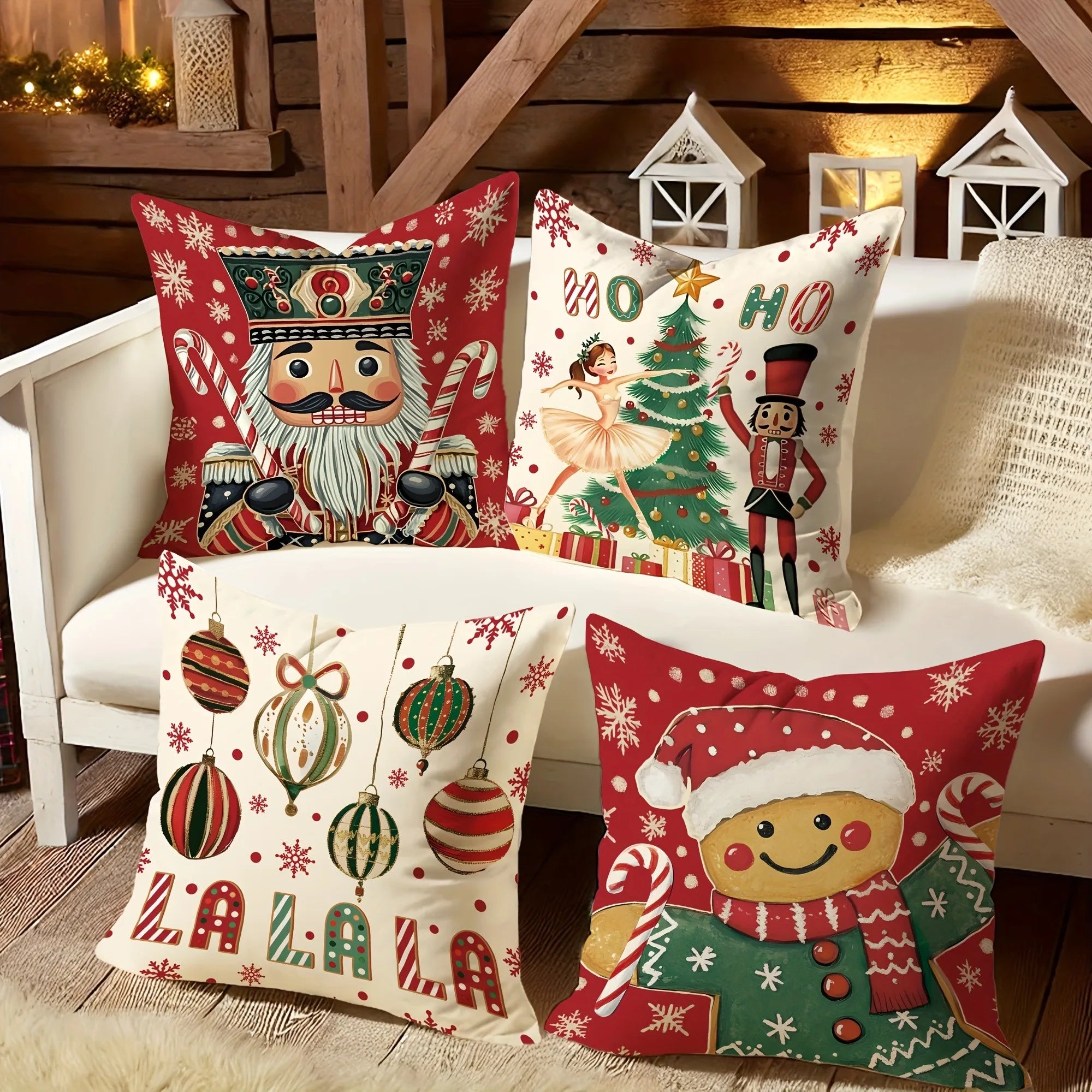 Christmas Magic Pillowcases - Nutcracker, Gingerbread & Ornament Design
