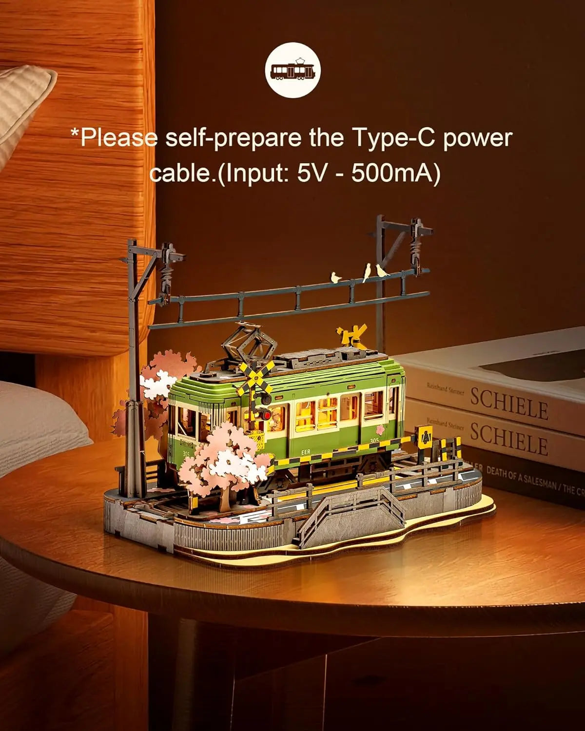 Robotime Sakura Journey Tram 3D Wooden Puzzle with LED Lights