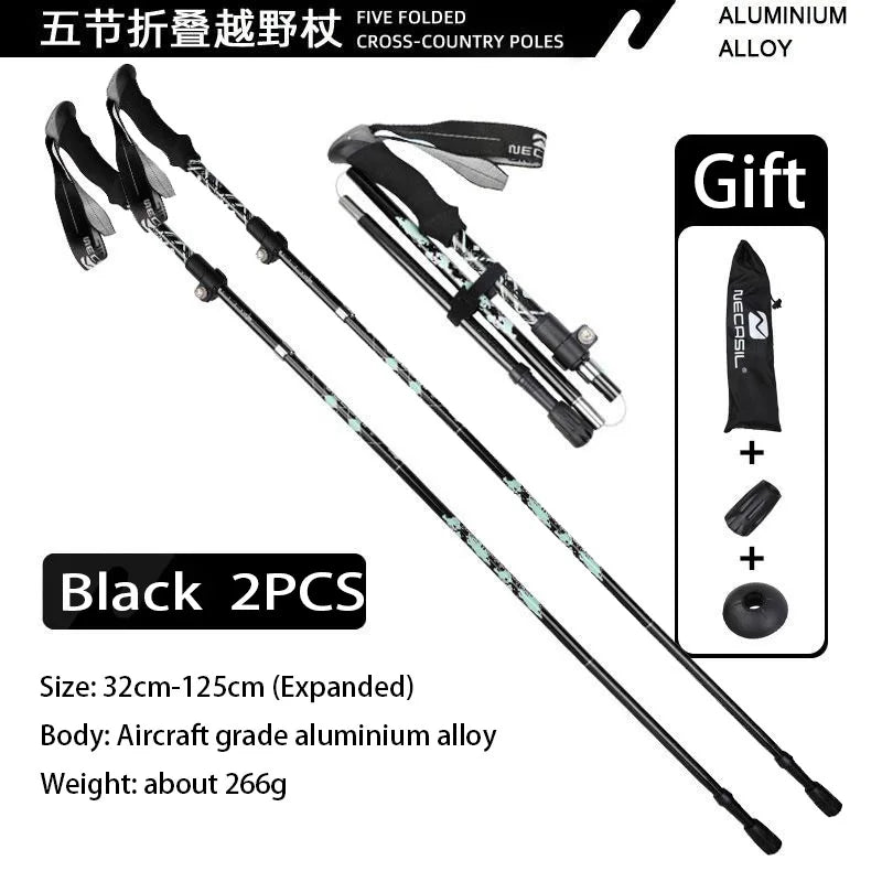 Lightweight Telescopic Trekking Poles for Hiking & Nordic Walking