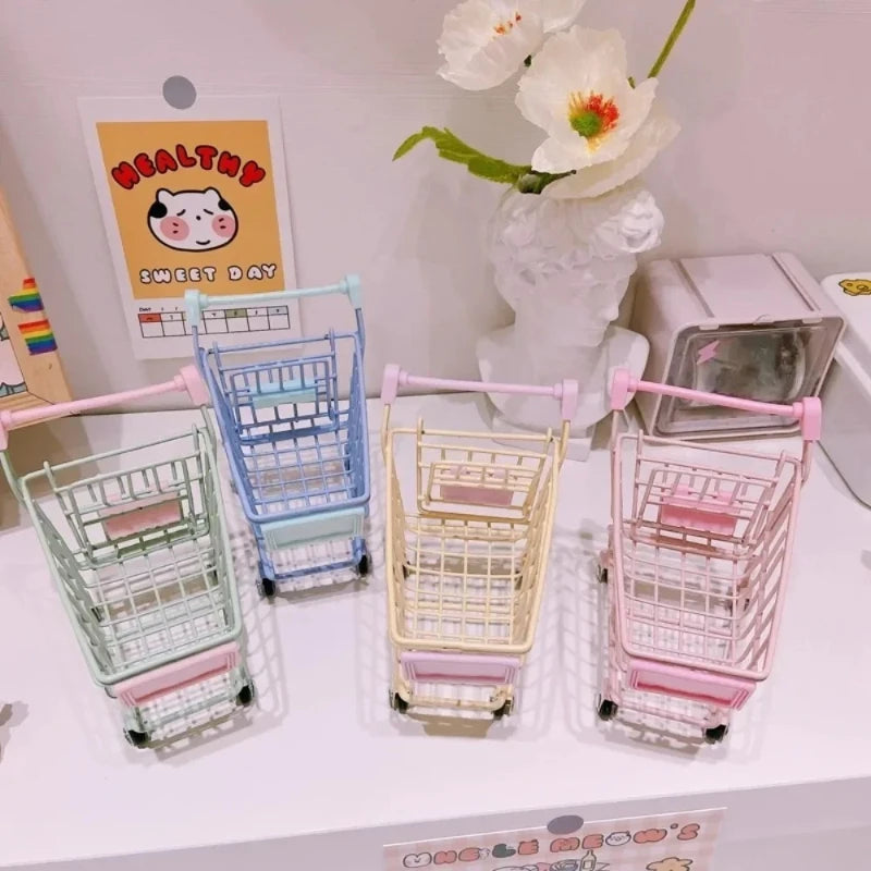 Mini Shopping Cart Toy for Kids - Fun Crafts & Storage Solution