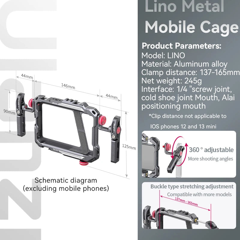 Ulanzi Lino Smartphone Cage for Mobile Filmmaking - Vlog Stabilizer