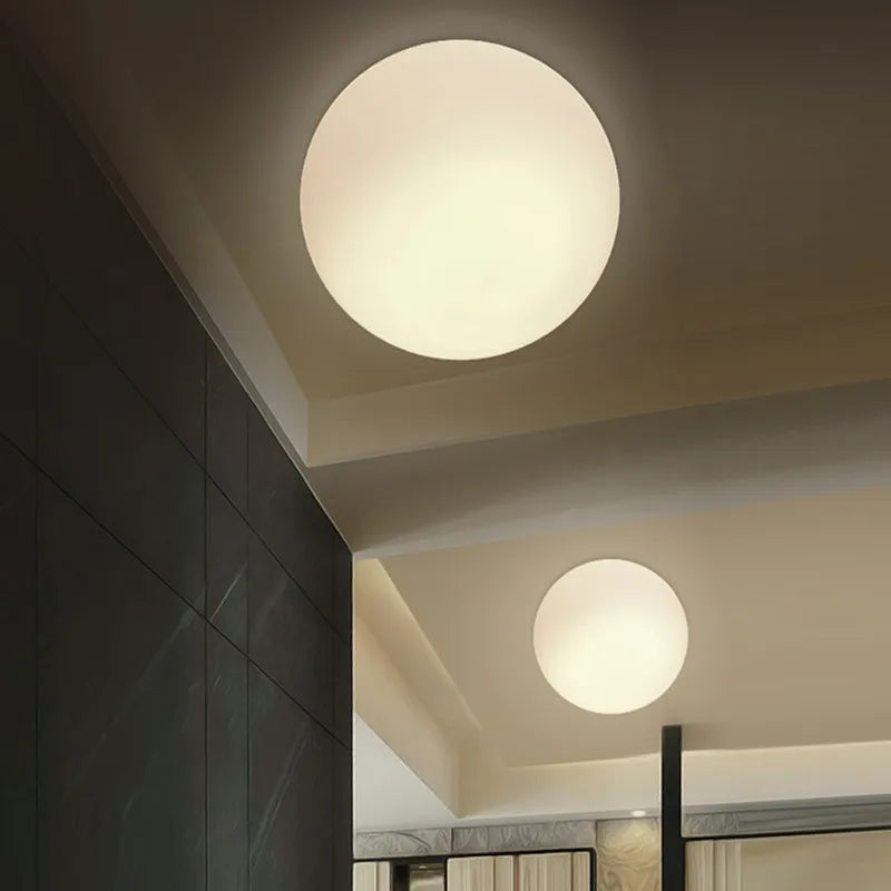 Ivory Minimalist Glass Wall Lamp - G9 Spherical Night Light