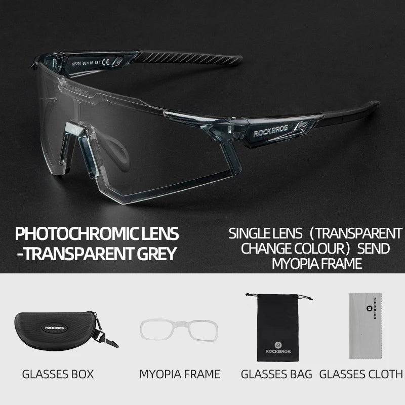 ROCKBROS Photochromic Polarized Cycling Glasses - Ultra UV400 Protection