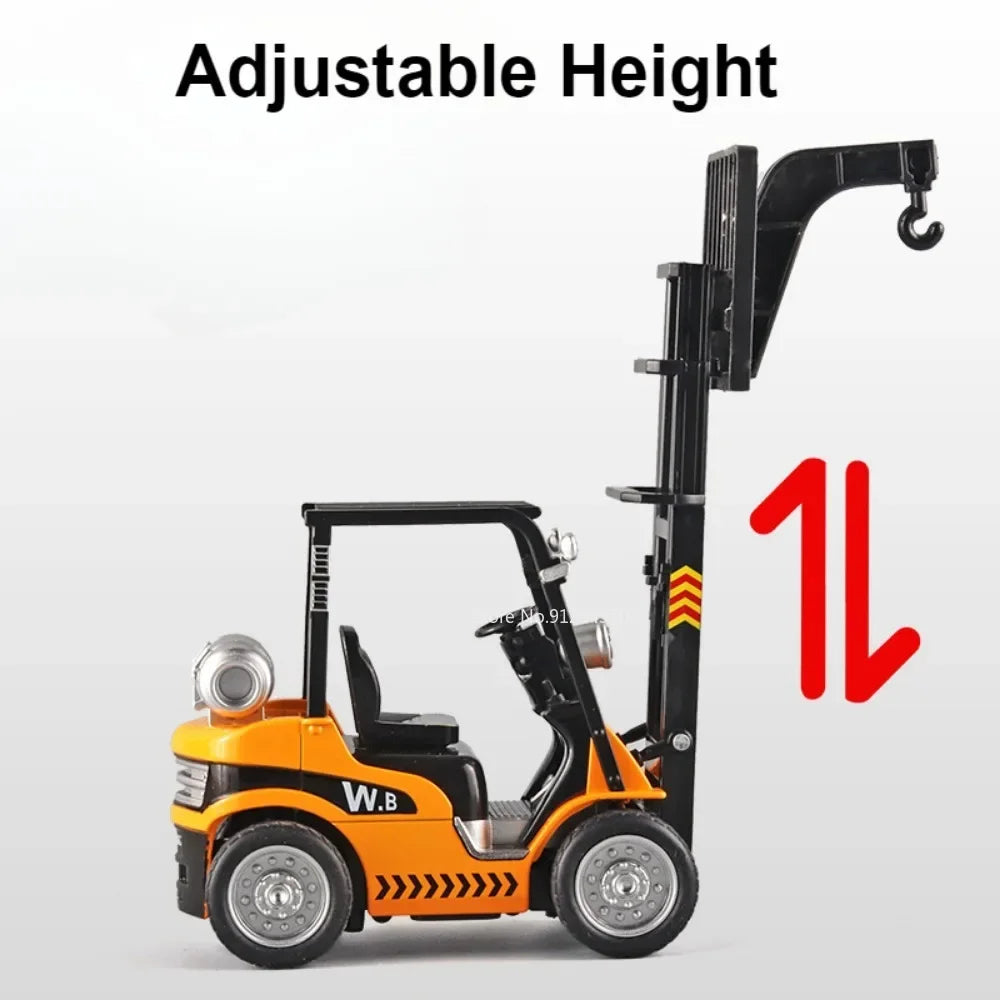 1:24 Diecast Crane Forklift Model with Sound & Light Functions