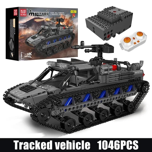 Remote Control All-Terrain Block Tank Model - Fun Building Experience