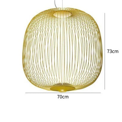 Nordic Mesh Spokes LED Pendant Light - Modern Bird Cage Design