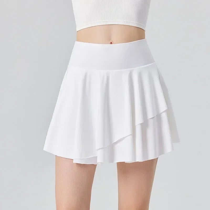 STOWN Women's High-Waisted Pleated Tennis Skirt - Sun Protection & Style