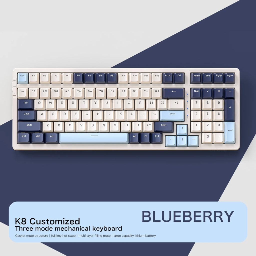 K8 Tri-Mode Wireless Mechanical Keyboard - Hot-Swap & RGB Lighting